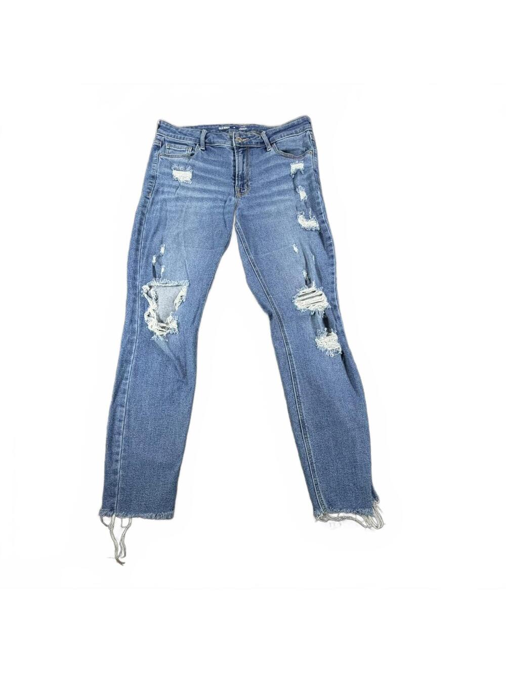 Old Navy Women's Mid-Rise Rockstar Super Skinny Distressed Jeans Size 10